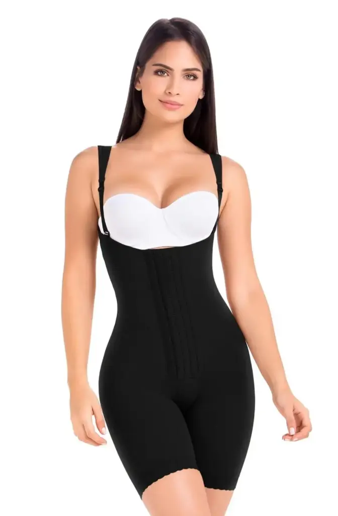 Faja Postquirúrgica - Postparto Medio Muslo con Realce de Glúteos y Control Fuerte/ Marca Maria E