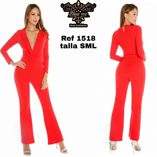 [058 -BM1518] Enterizo sexy con escote colombiano Categoria: Enterizo Boutique Largo  Marca: BLESS ME  Talla: L  Color: Rojo