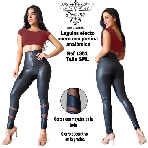 [Ref. 058 -BM1351] Leggings Colombianos Bless Me Marca: BLESS ME / Talla: S - M / Color: Negro
