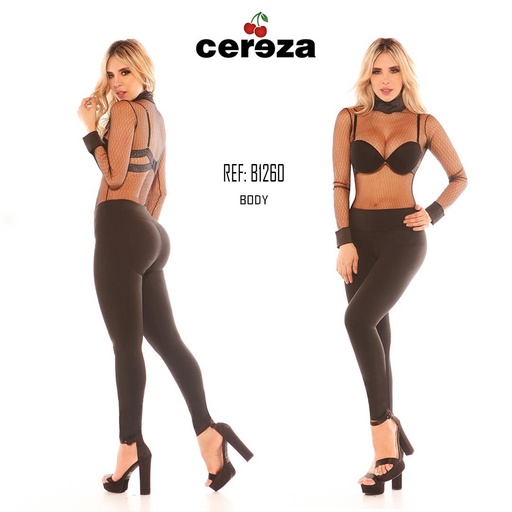 [004 -B1260] Body Colombiano sin latex color negro/ Marca: Cereza / Referencia: 004 -B1260 