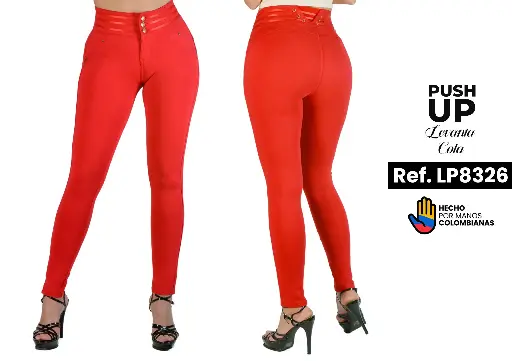 [003-LP8326] Jeggings Levantacola / Marca: Americano / Color: Rojo / Ref: LP8326