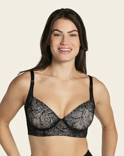 Sujetador de push up suave y cubrimiento alto en sisa y espalda Cover Bra en encaje / Leonisa
