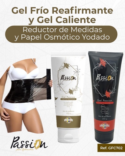 [030 -GFC702] PACK 3 -  Gel frio, Gel caliente y Rollo osmotico yodado Marca: Passion